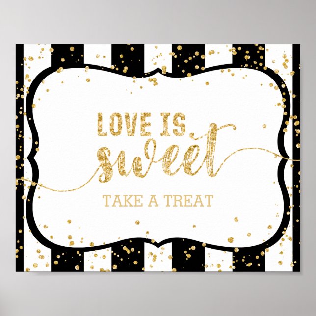 Affiche N'importe quelle couleur Stripes & Gold Confetti L (Devant)
