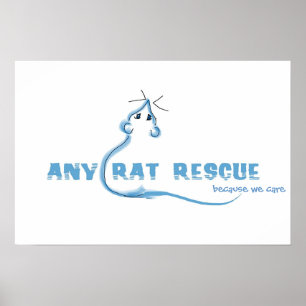 Affiche N'importe quelle Secourt de rat - Logo bleu