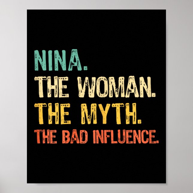 Affiche Nina La Femme Le Mythe La D Influence Drôle Rétr (Devant)