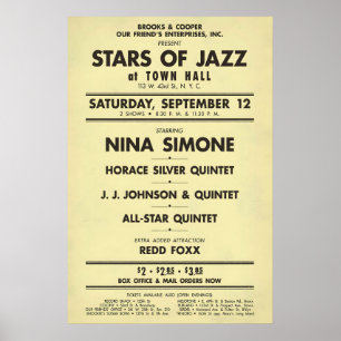Affiche Nina Simone - Horace Silver - J.J. Johnson jazz