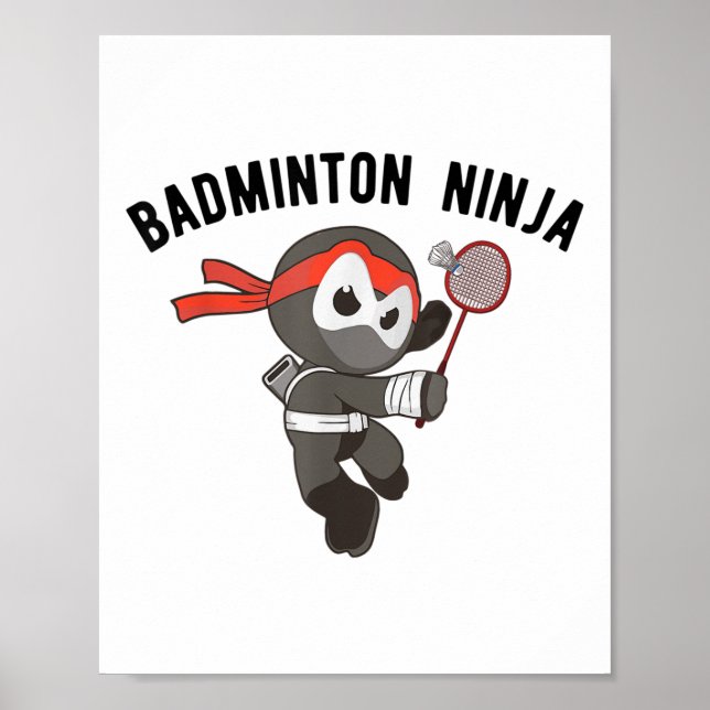 Affiche Ninja Badminton, Birdie Sport Tee Apparel_1 (Devant)