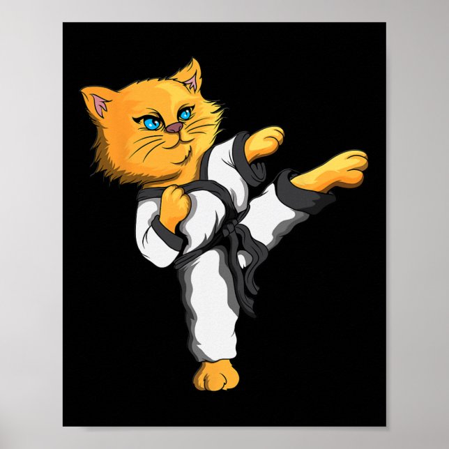 Affiche Ninja Cat Karate Martial Arts Taekwondo Chat Propr (Devant)