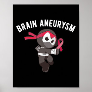 Affiche Ninja Cerveau Aneurysme Sensibilisation Arts marti