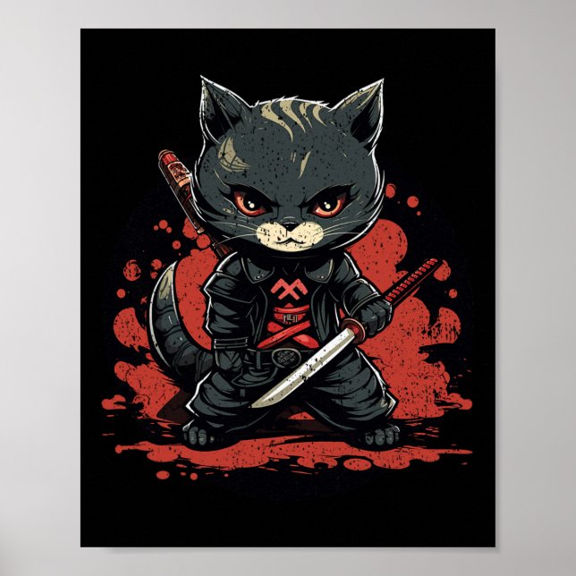 Affiche Ninja Chat Samurai Chat (Devant)