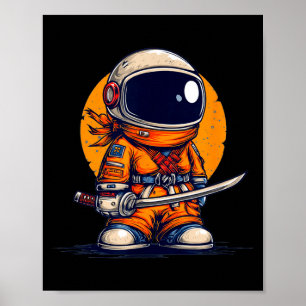 Affiche Ninja cool en costume de combinaison spatiale d'as