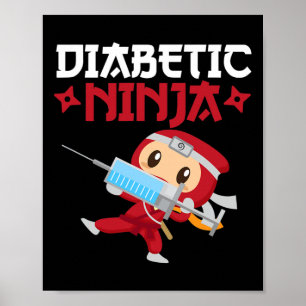 Affiche Ninja diabétique Type 1 Sensibilisation au diabète