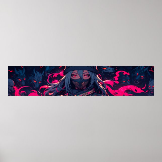 Affiche Ninja et ses loups anime art (Devant)