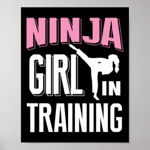 Affiche Ninja Girl En Formation Karate Taekwondo S Pour Gi