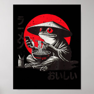 Affiche Ninja Grenouille Encre Ramen Téléphone Délicieux V