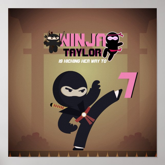 Affiche NINJA Movie Star Warrior Kicking it Karatkids (Devant)