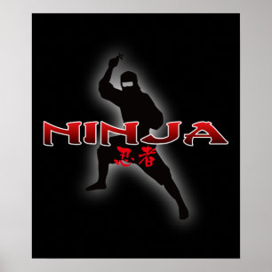 Affiche Ninja Silhouette