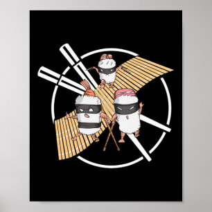 Affiche Ninja Sushi Commence Une Mission Secourue Karate