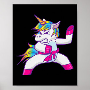 Affiche Ninja Unicorn Karate Taekwondo Kung Fu Lutter Un
