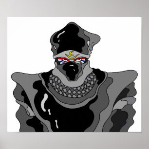 Affiche Ninja vêtu de noir.