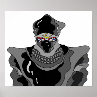 Affiche Ninja vêtu de noir.