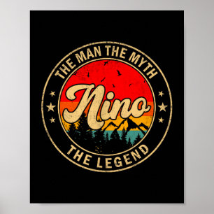 Affiche Nino l'homme le mythe la légende Vintage Rétro Pou
