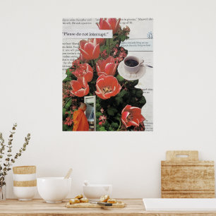 Affiche N'Interrompez Pas L'Argent Matin Café Thé Heure