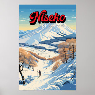 Affiche Niseko Hokkaido Japon Voyage Hiver Art Vintage