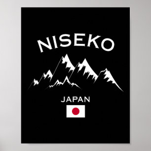 Affiche Niseko Japan Station de ski Hokkaido Montagne japo