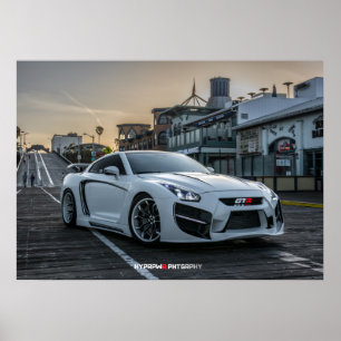 Affiche Nissan GT-R à fuselage large fait sur commande