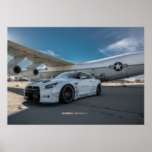 Affiche Nissan GT-R R35 LibertyWalk avec plan
