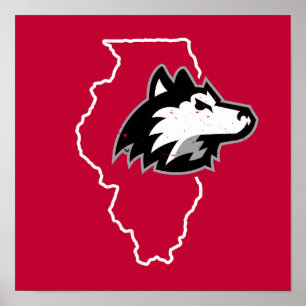 Affiche NIU Huskies State Love
