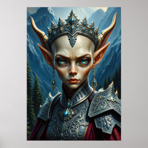 Affiche Nivalis Mountain Elf Queen - Œuvre d'art fantastiq