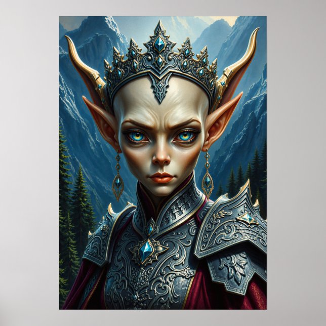 Affiche Nivalis Mountain Elf Queen - Œuvre d'art fantastiq (Devant)