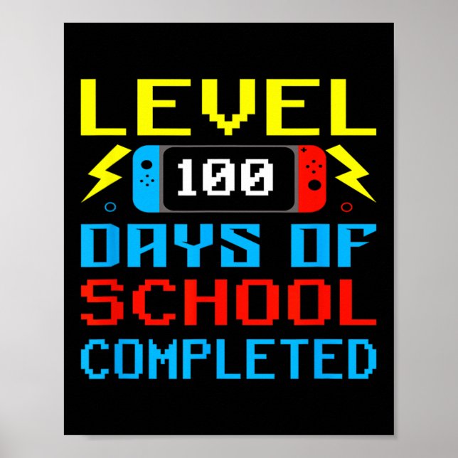 Affiche Niveau 100 Jours De Joueur D'École Enseignant Enfa (Devant)