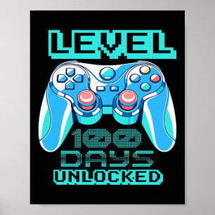 Affiche Niveau 100 Jours De L'École Déverrouillé Jeu Vidéo