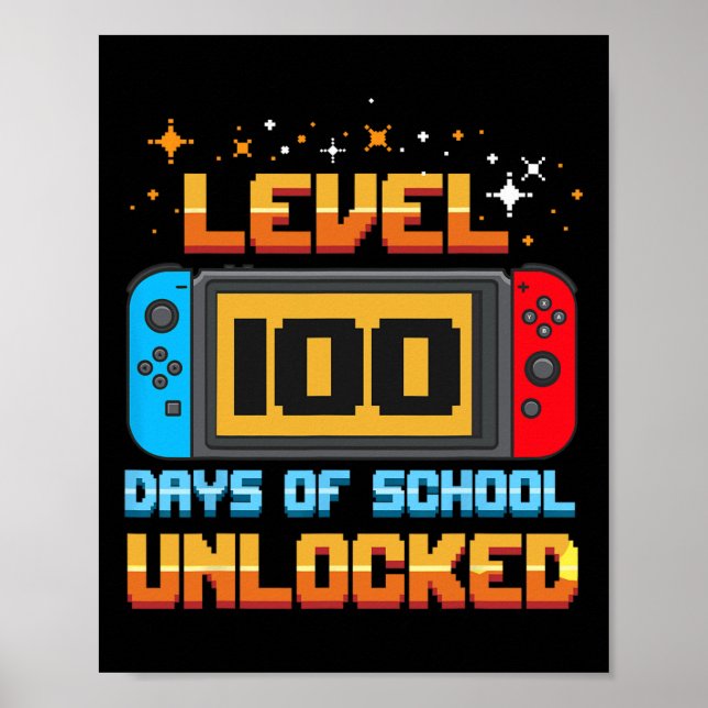 Affiche Niveau 100 Jours De L'École Joueurs Déverrouillés  (Devant)