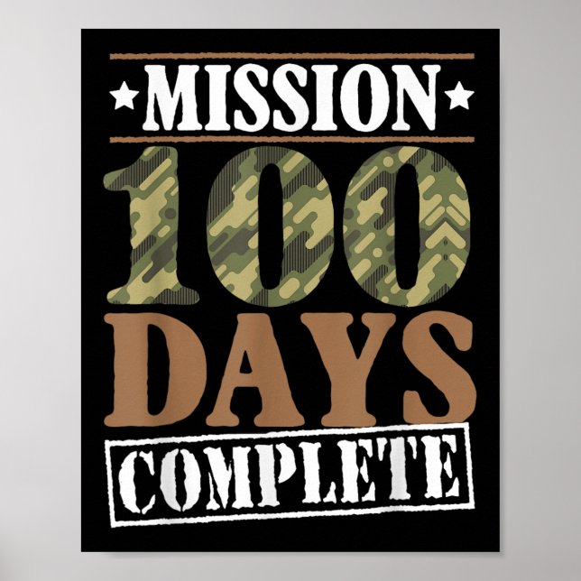 Affiche Niveau 100 Jours De Mission Scolaire Terminer Les  (Devant)