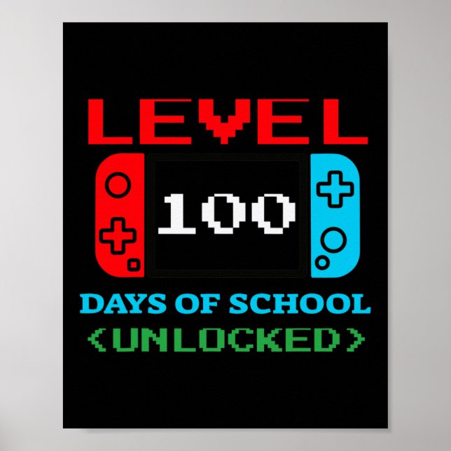Affiche Niveau 100 Jours D'École Déverrouillé 3 (Devant)