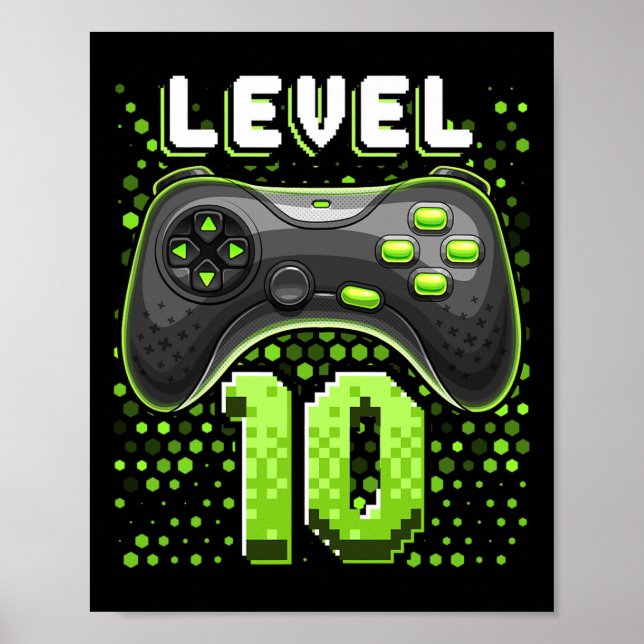 Affiche Niveau 10 Contrôleur de jeu vidéo 10e Anniversaire (Devant)