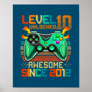 Affiche Niveau 10 Débloqué Incroyable Jeu Vidéo 2012 10ème
