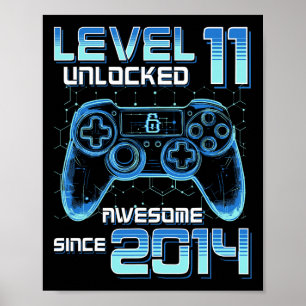 Affiche Niveau 11 Débloqué Fête de Jeu Vidéo 11e Anniversa