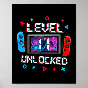 Affiche Niveau 11 Jeu déverrouillé 11e Anniversaire Vidéo