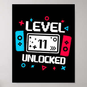 Affiche Niveau 11 Jeu déverrouillé 11e Anniversaire Vidéo