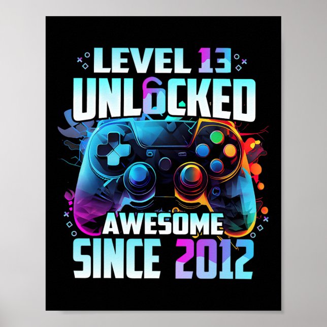 Affiche Niveau 13 Débloqué Awesome Depuis 2012 13e Anniver (Devant)
