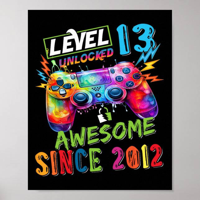 Affiche Niveau 13 Débloqué Incroyable Jeux Vidéo 2012 Anni (Devant)
