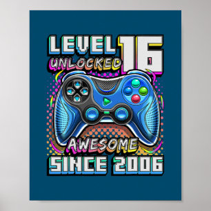 Affiche Niveau 16 Déverrouillé Awesome 2006 jeu vidéo 16e