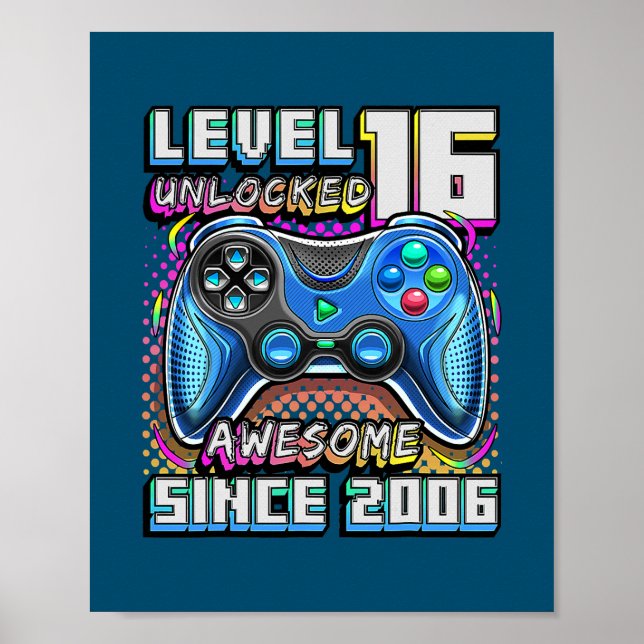 Affiche Niveau 16 Déverrouillé Awesome 2006 jeu vidéo 16e (Devant)