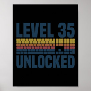 Affiche Niveau 35 Débloqué 35e Anniversaire 35 Ans Vidéo