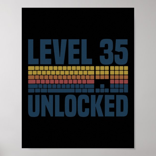Affiche Niveau 35 Débloqué 35e Anniversaire 35 Ans Vidéo (Devant)