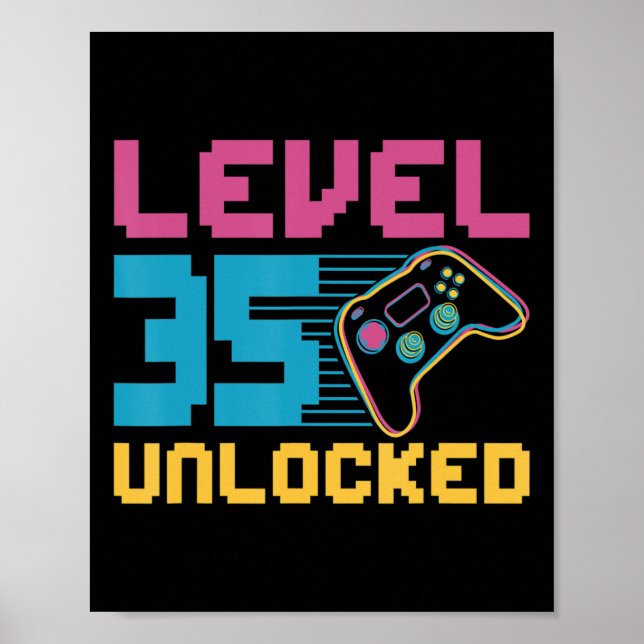 Affiche Niveau 35 déverrouillé Jeu Anniversaire (Devant)
