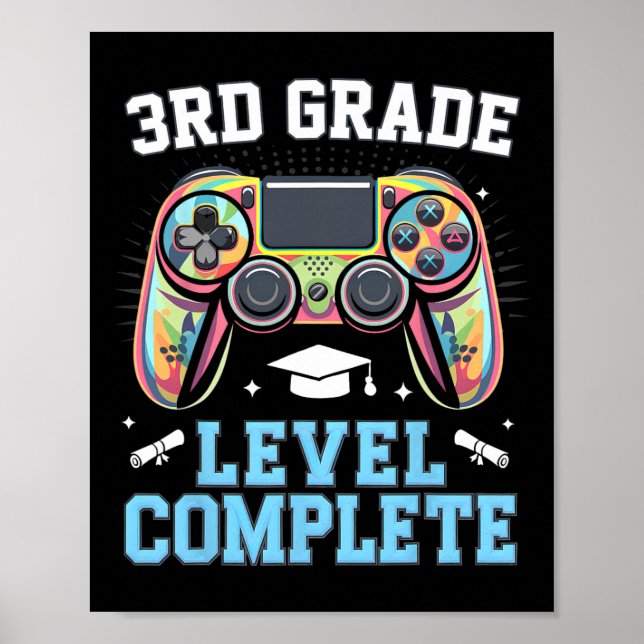 Affiche Niveau 3e année complet dernier jour d'école joueu (Devant)