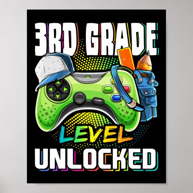 Affiche Niveau 3e année Jeu vidéo débloqué Ck retour à l'é (Devant)