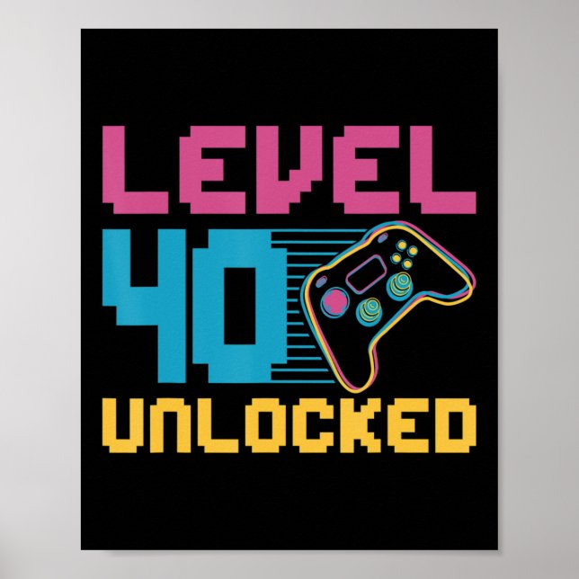 Affiche Niveau 40 déverrouillé Jeu Anniversaire (Devant)