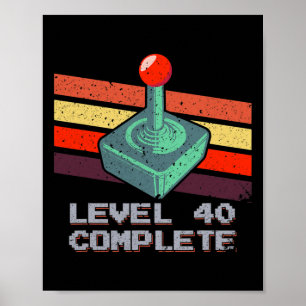 Affiche Niveau 40 Jeux vidéo de 40e anniversaire 1