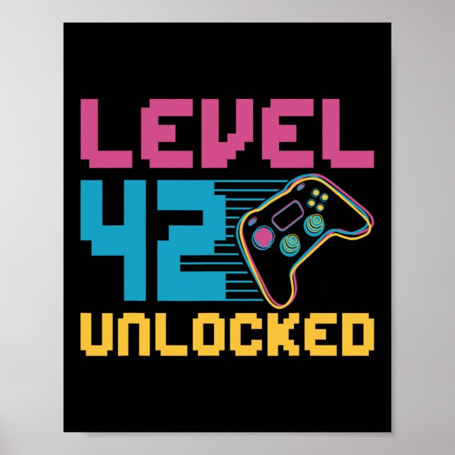 Affiche Niveau 42 Jeu déverrouillé Anniversaire (Devant)
